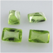 2 Peridot Plain Rectangle Sugarloaf Loose Cut Gemstone Cabochon (N) 4 x 6mm