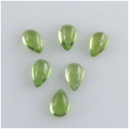 1 Peridot tear drop cabochon loose cut gemstone (N) 5 x 8mm CLOSEOUT