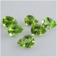 1 Peridot faceted tear drop loose cut gemstone (N) 6 x 9mm CLOSEOUT