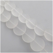 Quartz frosted overlap coin lentil gemstone beads (N) Approximate size 14mm 15.5 inch CLOSEOUT