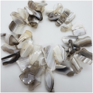 Botswana Agate Freeform Irregular Slab Top Drilled Graduated Gemstone Bead (N) Approximate size 8.34 x 23.10mm to 39.52 x 48.21mm 16 inches