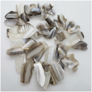 Botswana Agate Freeform Irregular Slab Top Drilled Graduated Gemstone Bead (N) Approximate size 10.83 x 18.07mm to 28.51 x 54.40mm 16 inches