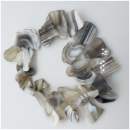 Botswana Agate Freeform Irregular Slab Top Drilled Graduated Gemstone Bead (N) Approximate size 8.59 x 12.49mm to 31.89 x 41.19mm 12 inches
