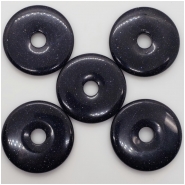 1 Blue Goldstone Donut Gemstone (M) Approximate size 49.27 to 49.47mm