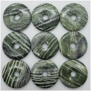 1 Green Zebra Jasper Donut Gemstone (N) Approximate size 49.87 to 50.56mm  CLOSEOUT