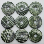 1 Green Zebra Jasper Donut Gemstone (N) Approximate size 49.87 to 50.56mm CLOSEOUT