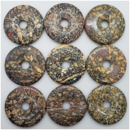 1 Leopardskin Jasper Donut Gemstone (N) Approximate size 48.32 to 50.33mm CLOSEOUT