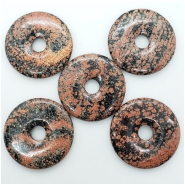 1 Red Snowflake Obsidian Donut Gemstone (N) Approximate size 49.12 to 49.68mm