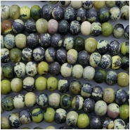 Yellow Turquoise Jasper Thick Rondelle Gemstone (N) Approximate size 5.67 x 7.81mm to 6.68 x 8.21mm 15.75 inches  CLOSEOUT