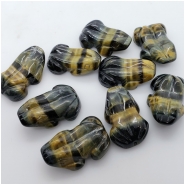 1 Blue Tiger Eye AAA Carved Frog Zuni Fetish Gemstone Bead (N) Approximate size 19 x 30mm CLOSEOUT
