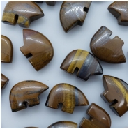 9 Tiger Iron Zuni Fetish Bear Gemstone Bead (N) Approximate size 12.04 x 17mm to 12.81 x 18.91mm