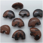 5 Mahogany Obsidian Zuni Fetish Bear Gemstone Bead (N) Approximate size 12.58 x 16.49mm to 13.66 x 18.47mm