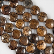 Bronzite Coin Gemstone Beads (N) Approximate Size 12mm 8 inches