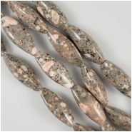 Fossil Jasper Faceted Long Oval Gemstone Beads (N) Approximate Size 11 x 30mm 16 inches
