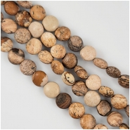 Picture Jasper Matte Puff Coin Gemstone Beads (N) Approximate Size 8mm 7.75 to 8 inches