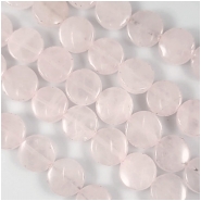 Rose Quartz Coin Gemstone Beads (D) Approximate Size 12mm 8 inches