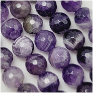 Amethyst Dog Tooth Micro Faceted 8mm Round Gemstone Beads (N)