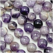 Amethyst Dog Tooth 10mm Round Gemstone Beads (N)