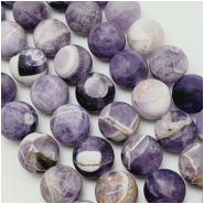 Amethyst Dog Tooth Matte 14mm Round Gemstone Beads (N)