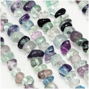 Fluorite Nugget Gemstone Bead Strand (N) 2.8 x 5.5mm to 6.6 x 12.1mm