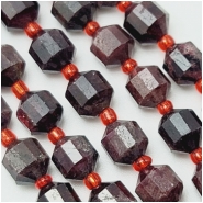 Garnet 8mm Energy Prism Faceted Bead Strand (N)