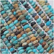Hubei Turquoise 2.5mm Hand Cut Saucer Gemstone Bead Strand (S) 15.5 inches