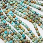 Hubei Turquoise 2mm Round Gemstone Bead Strand (S) 15.5 inches