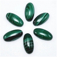 2 Malachite Oval Gemstone Cabochons (N) 5 x 10mm