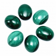 2 Malachite Oval Gemstone Cabochons (N) 8 x 10mm