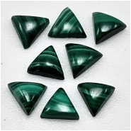 4 Malachite Triangle Gemstone Cabochons (N) 3.5mm