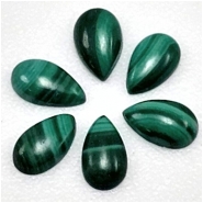 4 Malachite Pear Gemstone Cabochons (N) 3 x 5mm