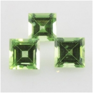 10 Peridot faceted square loose cut gemstones (N) Approximate size 2.5mm CLOSEOUT