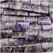 8 Charoite "A" Rectangle Gemstone Bead (N) Approximate size 14.5 x 16.4mm to 15.5 x 19.8mm CLOSEOUT