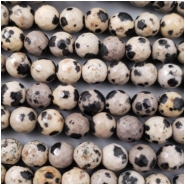 Dalmation Jasper Faceted Round Gemstone Beads (N) Approximate size 5.93 to 6.44mm, 15 inches CLOSEOUT
