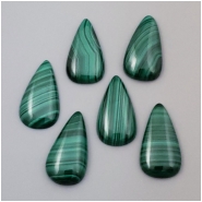1 Malachite Pear Loose Cut Cabachon Gemstone (N) Approximate size 13.85 x 25.75mm to 14.2 x 26.1mm CLOSEOUT