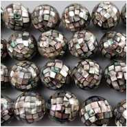 6 Mother of Pearl Mosaic Round MOP Gemstone Beads (N) Approximate size 17.8 to 18.2mm CLOSEOUT