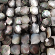 Mother of Pearl Faceted Square Doublet MOP Gemstone Bead (N) Approximate size 10.1 x 10.2 to 10.18 x 10.38mm 7.5 to 8 inches CLOSEOUT