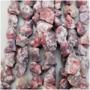 Pink Tourmaline Rough Nugget Gemstone Bead (N) Approximate size 11.6 to 18mm 15.5 to 16 inches CLOSEOUT