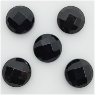 5 Black Onyx Round Rose Cut Cabochon Gemstone (DH) Approximate size 8mm CLOSEOUT