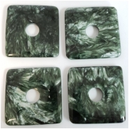 1 Seraphinite Square Donut Gemstone (N) Approximate size 39.96 to 40.49mm