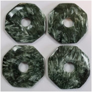 1 Seraphinite Octagon Donut Gemstone (N) Approximate size 48.30 to 50.90mm