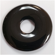 1 Black Agate Donut Gemstone (DH) 34.59 to 34.97mm CLOSEOUT