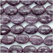 Lepidolite Oval Gemstone Bead (S) Approximate size 13 x 18mm 15.5 inches