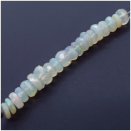 White Opal AAA Handcut Faceted Gemstone Bead (N) Approximate size 1.34 to 3.20mm x 4.02 to 5.35mm 1/2 inch