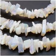 White Opal AAA Chip Gemstone Bead (N) Approximate size .55 to 3.87mm x 2.8 to 9.6mm 8 inches CLOSEOUT