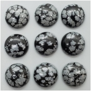 3 Snowflake Obsidian Round Cabochon Gemstone (N) 13.89 to 14.09mm CLOSEOUT