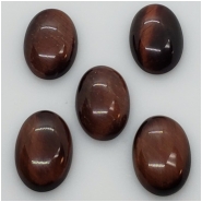 5 Red Tiger's Eye Oval Cabochon Gemstone (H) Approximate size 10 x 14mm