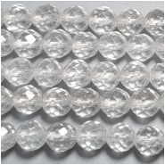 Crystal Quartz Faceted Round Gemstone Beads (N) Approximate Size 7.7 to 8.1mm 15.5 inches