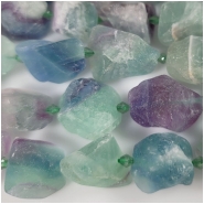 Fluorite Large Raw Nugget Gemstone Beads (N) Approximate Size 15 to 22mm 15.5 inches