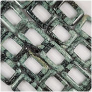 Kambaba Jasper Rectangle Donut Gemstone Beads (N) Approximate Size 30 x 40mm 8 inches